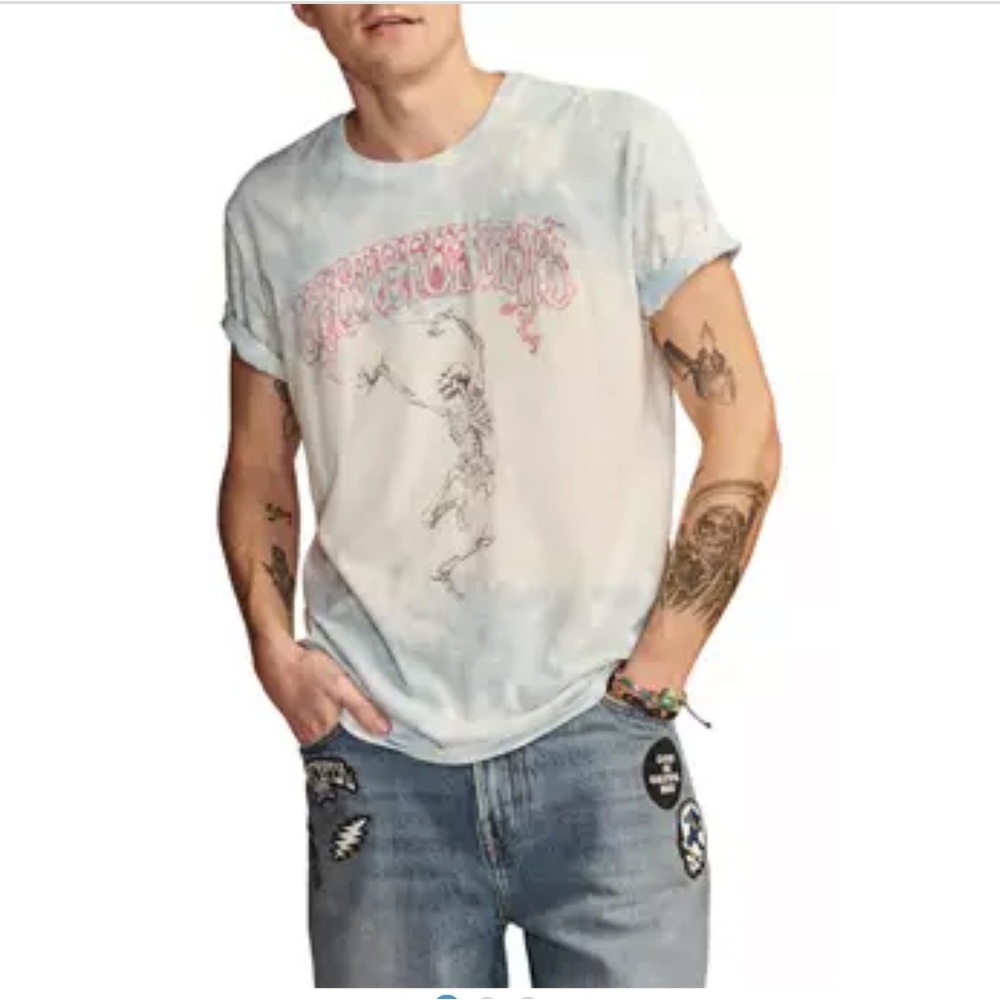 🆕Lucky Brand Men's Grateful Dead Skeleton Tie-dye T-Shirt Sz Lg NWT